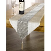 Mermaid Sequin Sparkle Table Runner Silver / Grey or Black 72 or Long 90