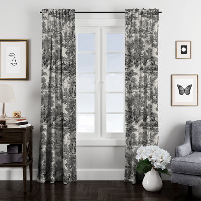 Elysees Sepia Rod Pocket Drapery Panel (50" W X 108" L)
