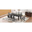 Ensemble de table de salle à manger extensible rustique de 84 pouces avec rallonge amovible de 24 pouces, 6 chaises de salle à manger rembourrées sans accoudoirs et 2 chaises rembourrées, 9 pièces-1058225091