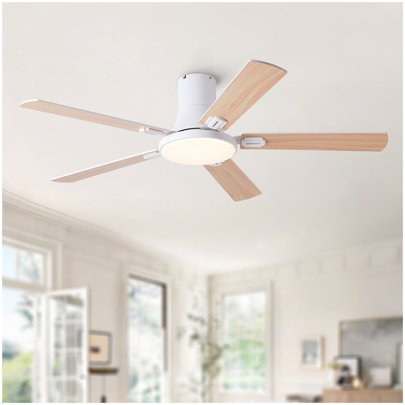 52 inch Mordern White Ceiling Fan with Light and Remote control