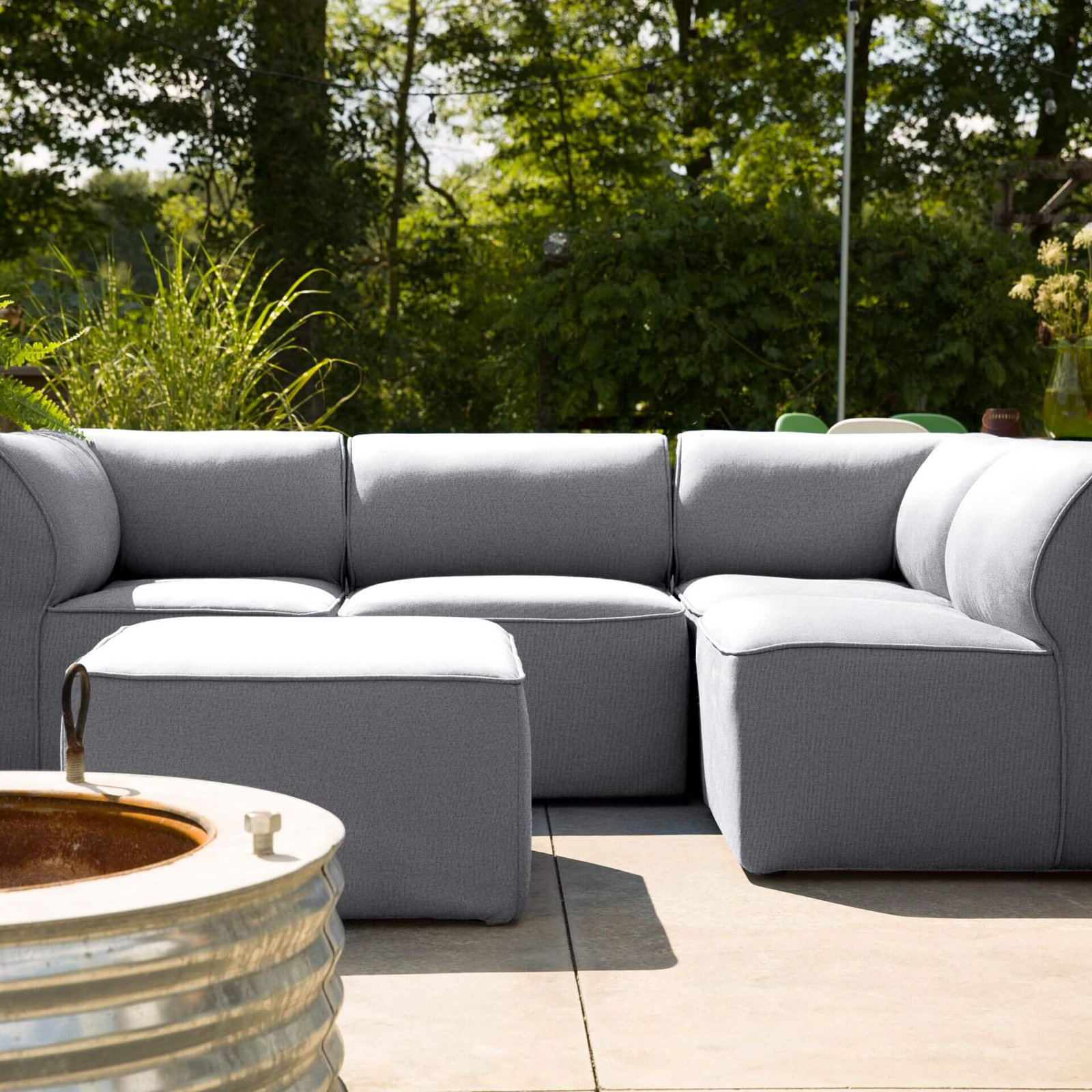 Big Joe Patio 5 Piece Outdoor Sectional, Smoke Gray