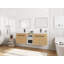 Meuble-lavabo mural de 60 po avec lavabo de comptoir en résine, combinaison de 1 tablette de rangement et 4 portes à fermeture douce (KD-Packing)-130463164