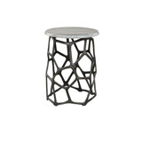 Short Sebastian Aluminum End Table, Deep Grey