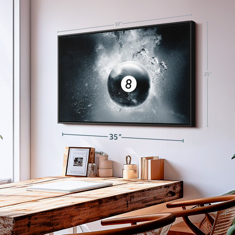 «Eight Ball Water Drop Wall Art», H 37 po x l 25 po