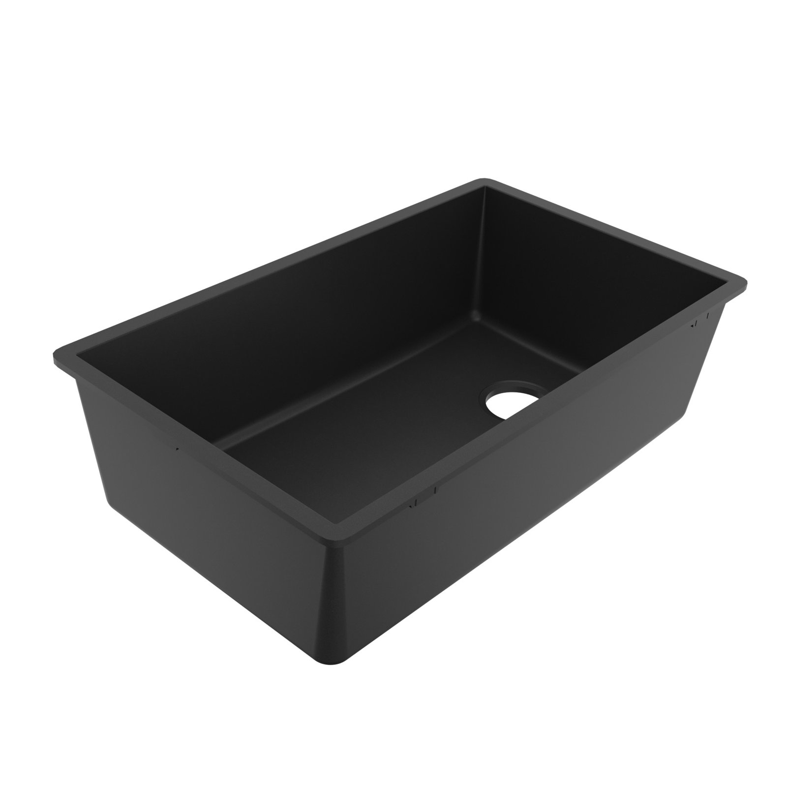 32" Undermount Quartz Composite Sink, Black