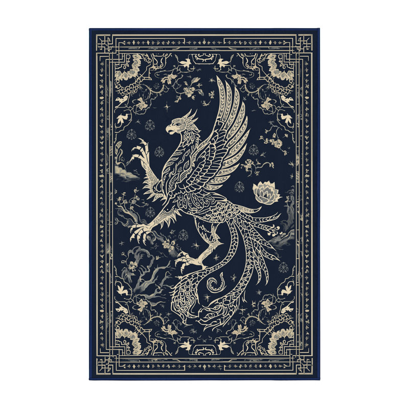Tapis oriental gris délavé à la machine Pavli Griffin, 7 x 9