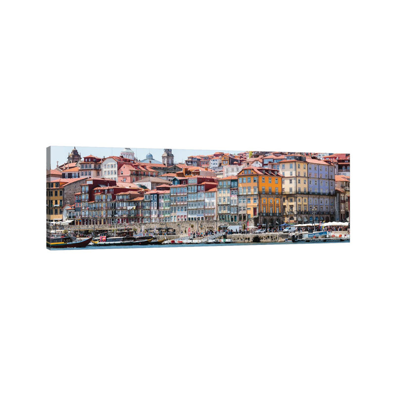 Porto Waterfront by Matteo Colombo - Wrapped Canvas Panoramic Print, 30.48 cm H x 91.44 cm W x 1.91 cm D