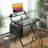 Folding Table With Monitor Stand, Small Computer Table With Storage Pocket And Hooks-1178592862