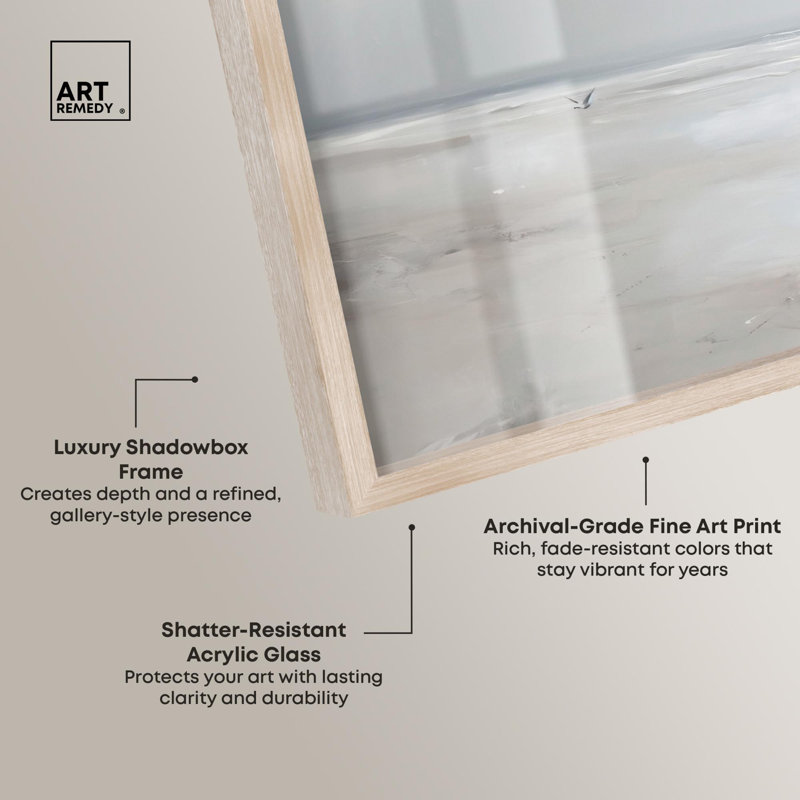 «Seabird Shadowbox Print» par Art Remedy, Crème, crème, H 17 po x l 21 po