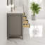 Meuble-lavabo double l 60 po x P 18 po Eviva London avec comptoir en quartz de Carrare blanc-101368349