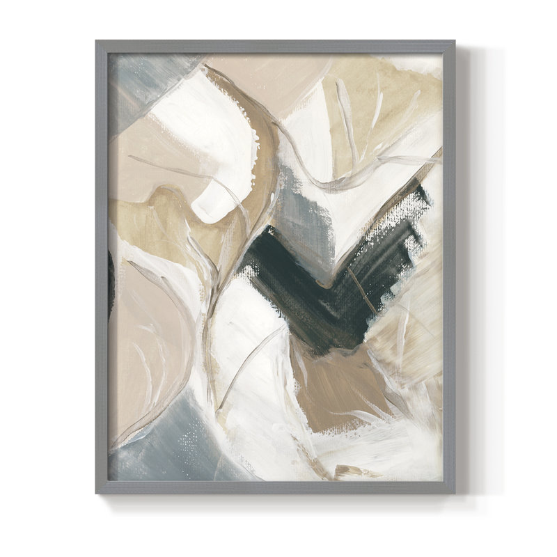 Marble Lines II, reproduction encadrée - bois massif, Gris, H 10 po x l 8 po