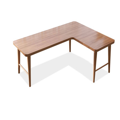 Brown L-Shaped Solid Wood desk