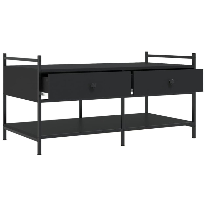 Hoch Four Leg Coffee Table with Storage, Black