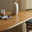 Ensemble de table de salle à manger ovale en rotin cendré-108201951