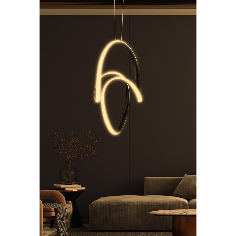 Adjustable Modern Chandelier, Black Aluminum Body, 15.7 x 9.8 x 7.9 inches | LED 4000K Yellow Light, 40-60 Watt | Perfect for Living Room, Dining Room & Entryways, Stylish and Functional Lighting Solution