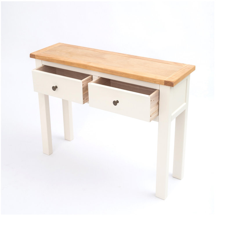 Rosewood 100cm Console Table, Off-White/Brass