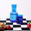Ensemble carafe à eau en verre bicolore, pichet de 700 ml avec couvercle-gobelet de 270 ml, verrerie de chevet soufflée à la main, bleu-134823549