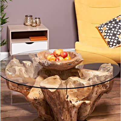 Bevis Reclaimed Solid Teak Root Home Décor Fruit Bowl