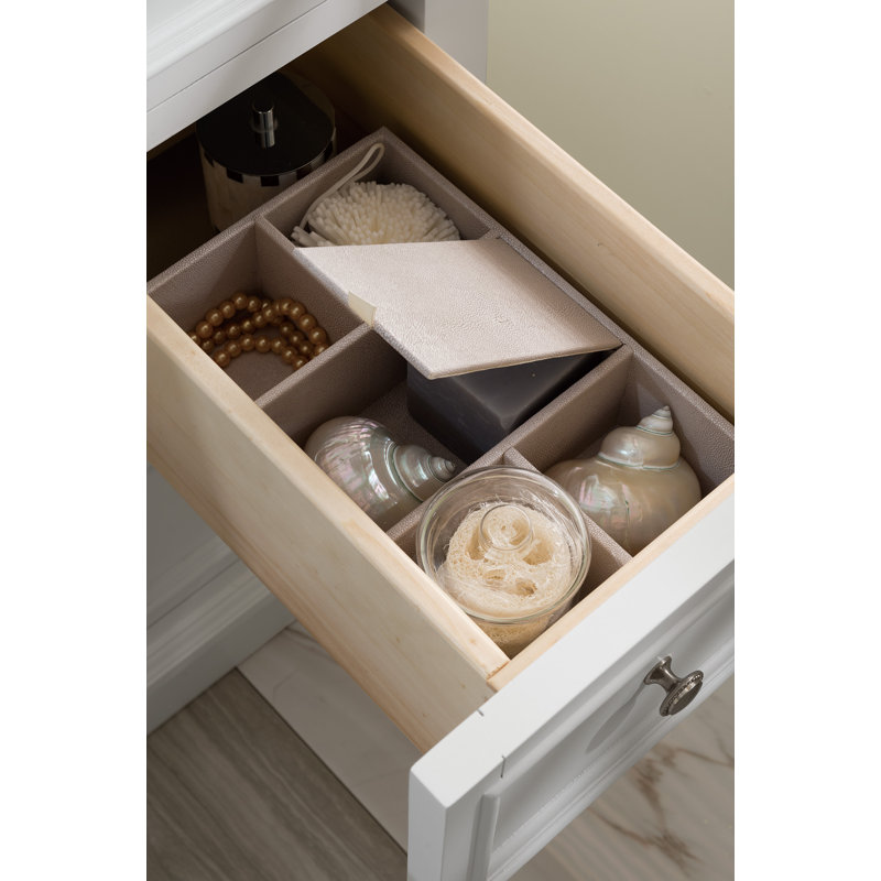Kewstoke 31.3'' Single Bathroom Vanity with Top, Bright White, White Zeus Quartz, 8" Widespread