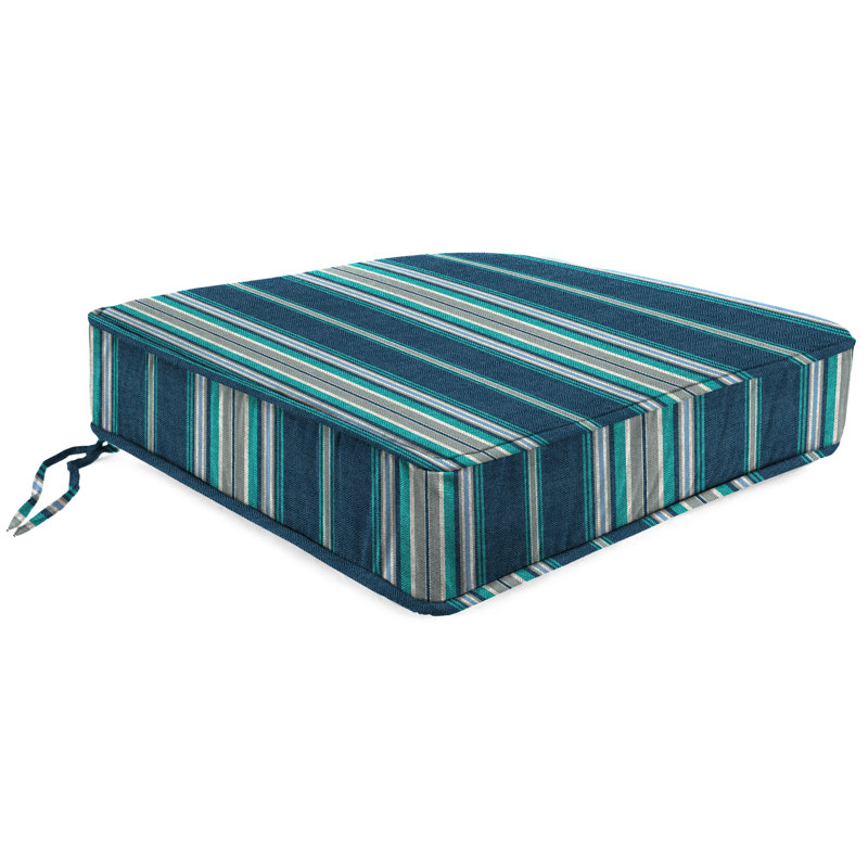 22.5" x 22.5" Outdoor Deep Seat Cushion with Ties and Welt, Terrace Caribe