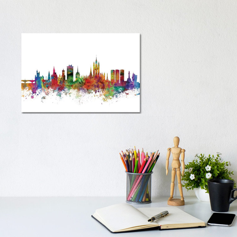 Aberdeen, Scotland Skyline by Michael Tompsett - Wrapped Canvas Gallery-Wrapped Canvas Giclée, 20.32 cm H x 30.48 cm W