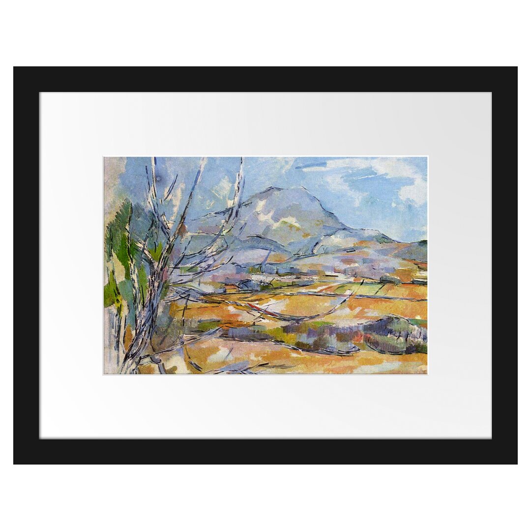 Gerahmter Kunstdruck The Sainte-Victoire Mountains von Paul Cézanne