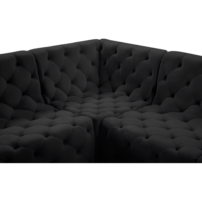 Canapé modulaire Izzobella, Velours noir