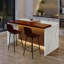 Îlot de cuisine moderne de 63 po avec surface d'aspect marbre, lumières à DEL et grille pour la salle à manger et le salon (îlot seulement)