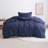 3 Pieces Duvet Cover Set, Stripe Washed Microfiber Comforter Cover with Zipper Closure - NTBAY-909899518-921878293