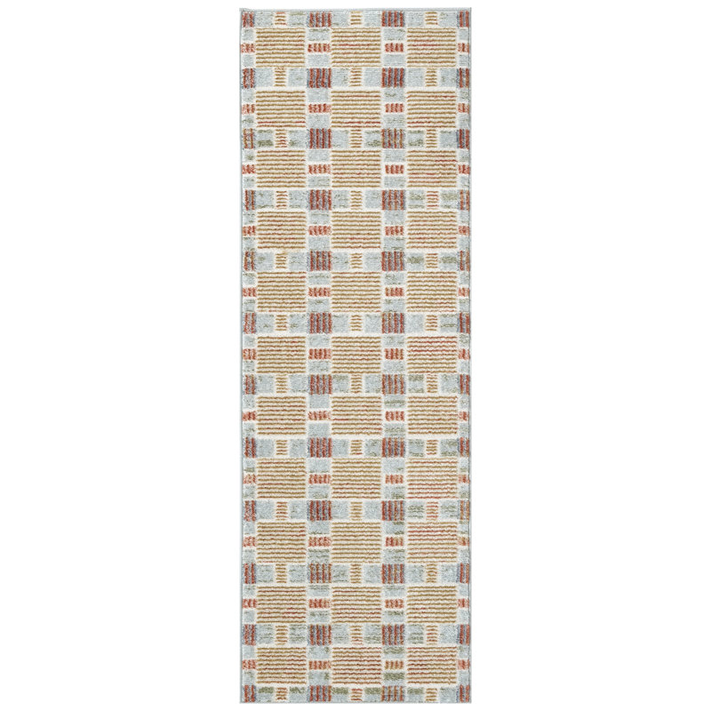 Capodilupo Rust Multicolor Modern Indoor Rug, Runner 2' x 6'