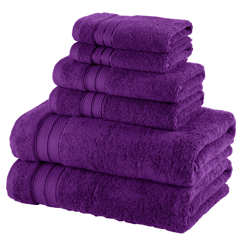 Ensemble de serviettes de bain 6 pièces Elegant Comfort Luxury, Purple