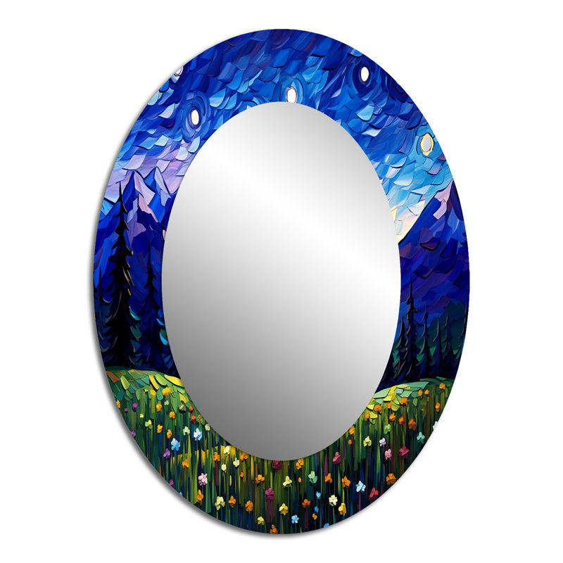 Medan - Miroir paysager en métal, 40 po x 30 po