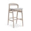 Modern Brazilian Upholstered Stool with Solid Wood Frame-574982018-574982040