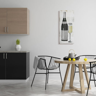 «Rustic Champagne Glass Painted Wood Pattern» par Milli Villa - impression d'art graphique