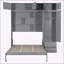 Grand lit escamotable mural avec armoire supérieure-837258273