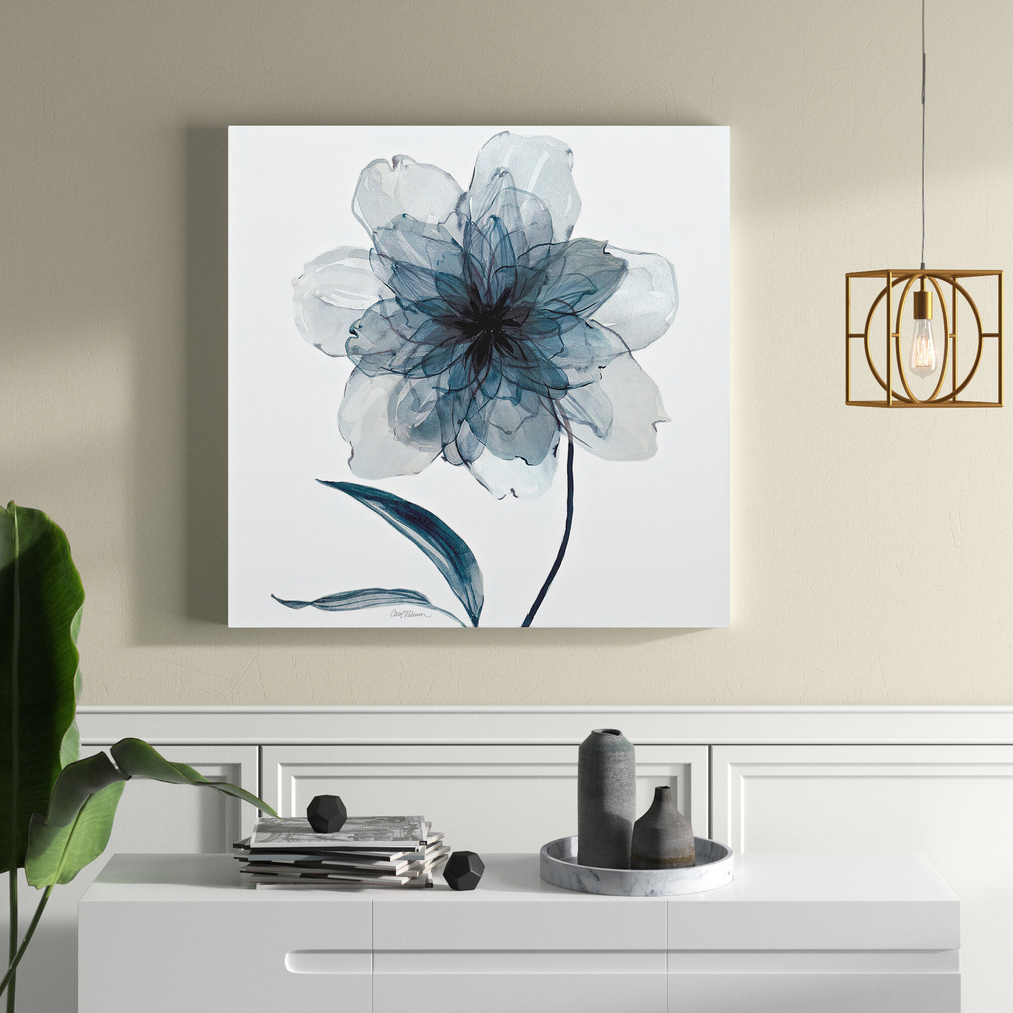 Wade Logan® Indigo Bloom II On Canvas Print & Reviews | Wayfair