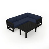 Avion Classic 5 Piece Sectional Set - Black - Cast Lagoon