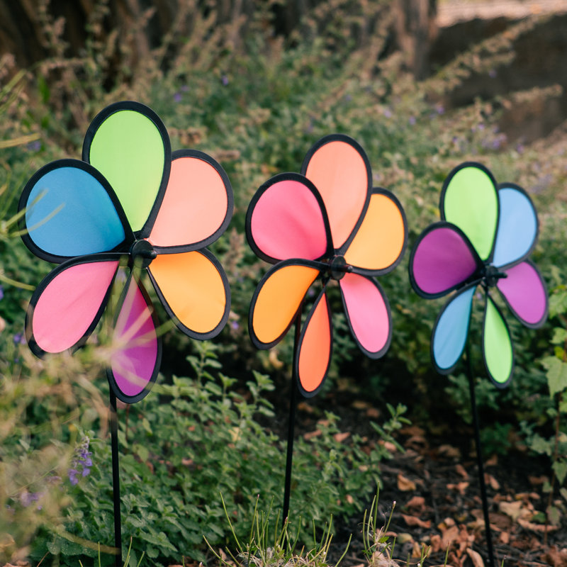 10" Neon Flower Spinner Assortment - 3 Pack