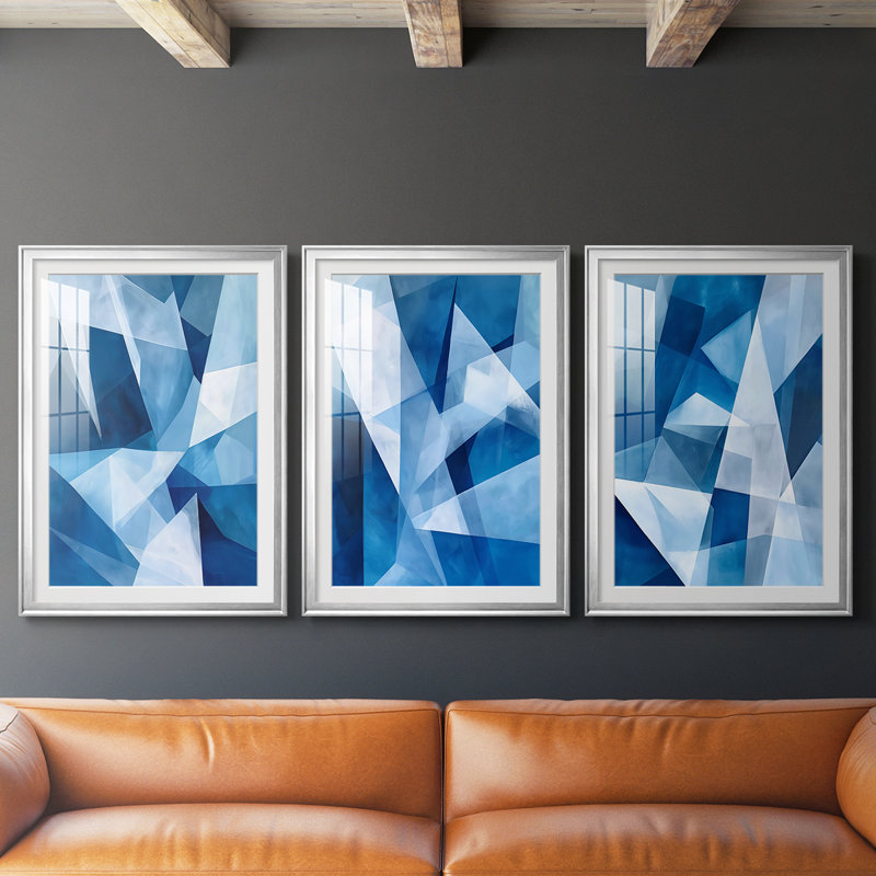 ABSTRACT Series XCI - Impression encadrée sur mesure de qualité supérieure - 3 pièces, H 21 po x l 30 po