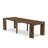 14 Pieces Extendable Dining Set Includes a Rectangle Xtenczar Table, 1 Coffee Table and 12 Light Beige Polyester Dining Chairs, Antique Walnut