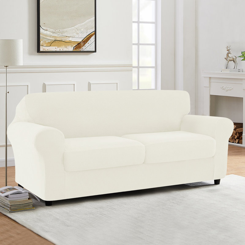 Pizarro Box Cushion Loveseat Slipcover, Off-White