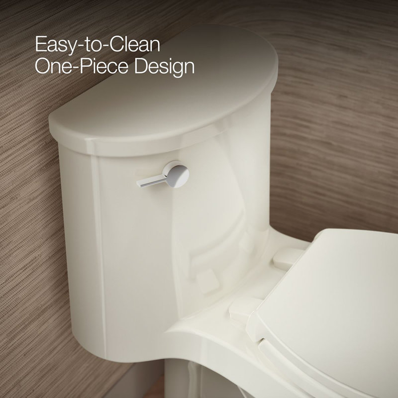 Adair 1.28 GPF Water Efficient Elongated One-Piece toilet (Seat Included), Biscuit, Left-Hand