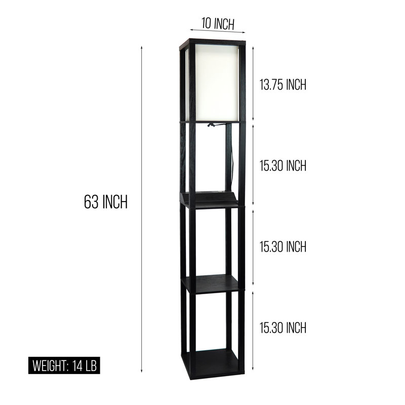 Demitrios 63'' Painted Column Floor Lamp with USB
