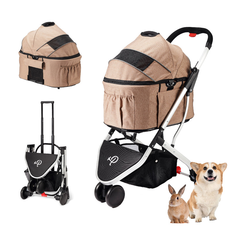Petique 3-in-1 Newport Pet Stroller (Travel Carrier + Car Seat + Stroller), Pink