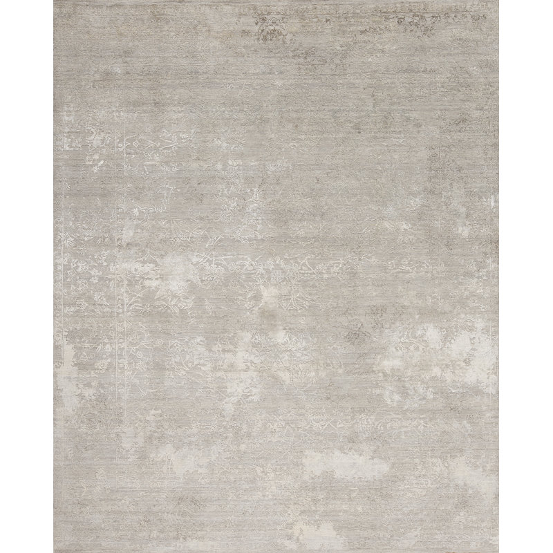 Amour Hand Knotted Area Rug in Gray