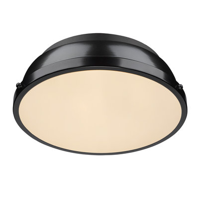 Calico 2 Light Steel Flush Mount