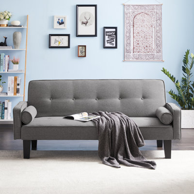 Ghinwa Twin 73" Wide Tufted Back Convertible Sofa by Latitude Run