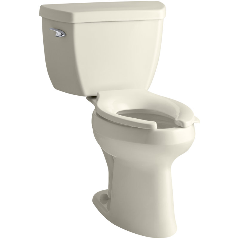 Highline Classic Comfort Height 2 Piece Elongated 1.0 GPF Toilet with Pressure Flush Technology, Left-Hand, No, Almond