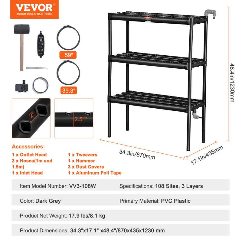 VEVOR 110 Watt Hydroponic Unit Fruits / Vegetables