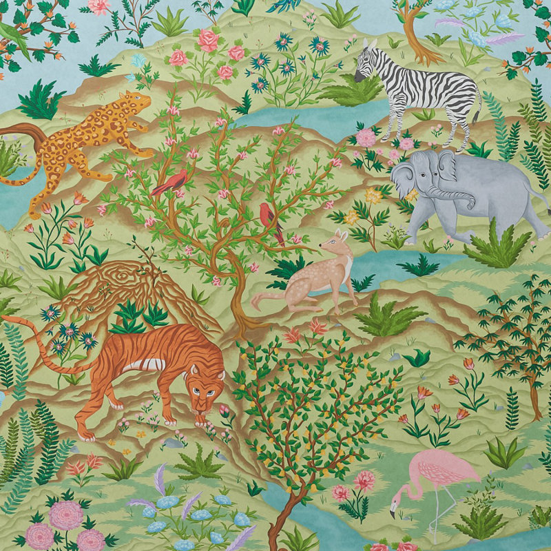 Finches Jungle Panel Set, Verdant